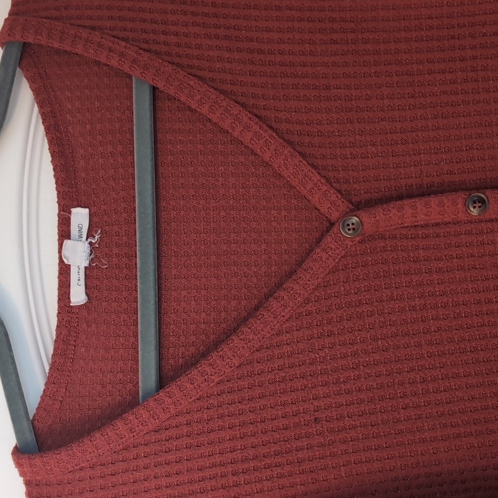Rust Red Button-Up Cardigan - Picture 2 of 4